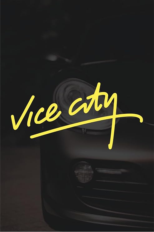 GTA Vice City Oto Araba Motor Cam Sticker 15 x 7,5 cm Sarı, qa789567918