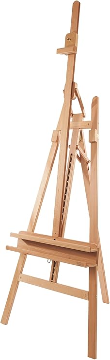 Mabef M/11 Wooden Lyre Easel, Adjustable Indoor Artist Easel, Beech Wood, Holds Up to 22 lbs, Height Adjustable Canvas Support
