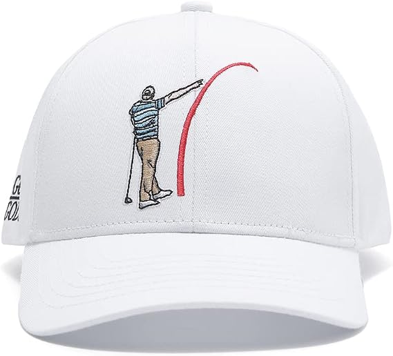 Golf Gods - Mad Slicer White Snapback Golf Hat - Curved Brim