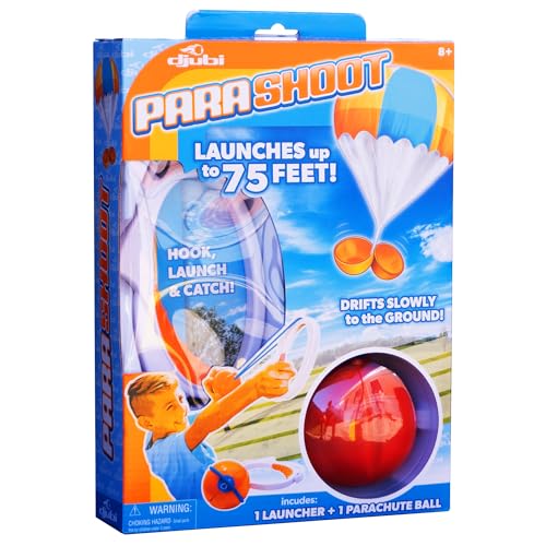 Djubi Parashoot, Best Gifts for Kids and 8 & Up - Slingshot Flying Parachute Outdoor Beach, Lawn, Tailgating Family Game - Toys Gifts for 8 9 10 11 12 13 Year Old