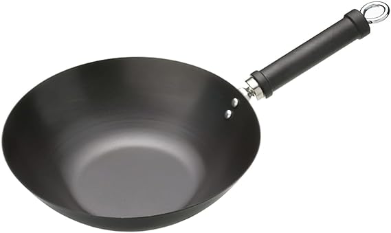 KitchenCraft World of Flavours Oriental Non-Stick Wok, Carbon Steel Cookware for Stir-Fries, Deep Frying and Everyday Asian-Style Cooking, 26.5cm, PFAS-Free Cookware