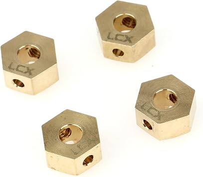 LCX Racing 1/10th RC Crawler Car Brass Hex Wheel Hex Adapter Set 4.7g/PCS for Axial RBX10 RYFT AXP8 Gilamon 2.2, Upgrades Parts Accessories