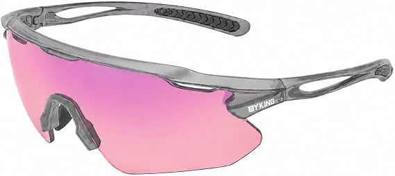 Byking Sport Sunglasses, Polarised Glasses For Men/Women, Sunglasses For Running Hiking Cycling Golf Cricket Beach Volleyball Rowing. Sport Protective Shades with UV400 Multi-colour Lens.