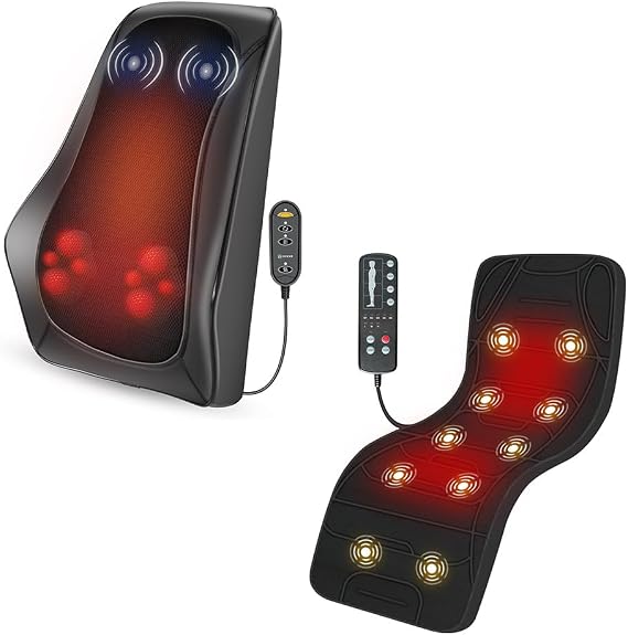 COMFIER Back Massager with Heat & Full Body Massage Mat Back Massage Pad for Bed
