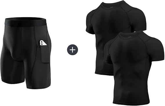 Niksa Mens Compression Shorts(X-Large) and Mens Compression Shirts(X-Large)