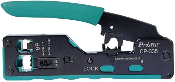 Pro'sKit Tool Solutions CP-335 CAT.7 Modular Plug Crimping Tool Easy Fast Firm Design for CAT.7 & CAT.5 / CAT.6(CP-335)