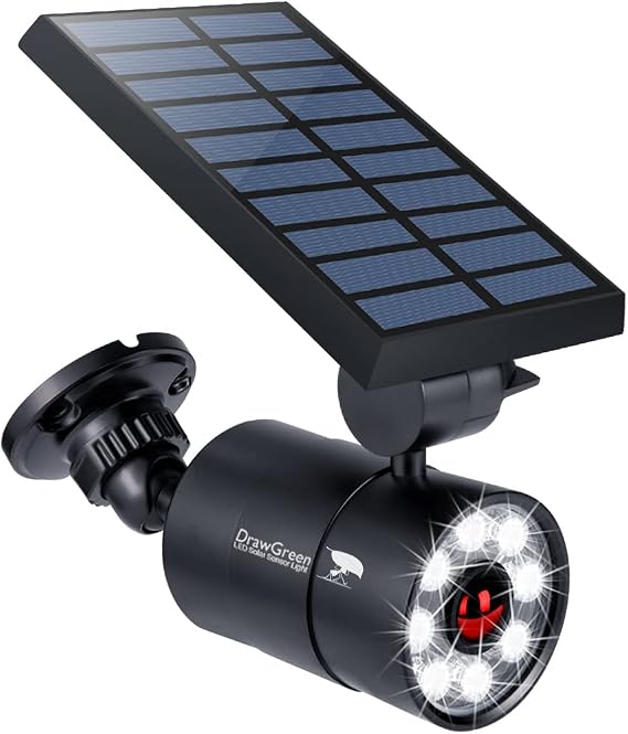 Solar Motion Sensor Lights Outdoor Aluminum - Anti-Aging Security Spotlight for Dark Driveway & Backyard - 360 Rotatable Wireless Flood Light with 3-Day Rainy Back-Up