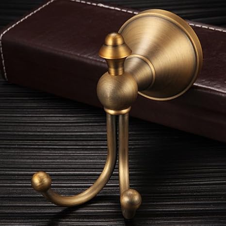 LightInTheBox Vintage Antique Brass Hooks Wall, Novelty Design Brass Finish Elegant Wall-Mounted Robe Hook for Bathroom Kitchen Bedroom Accessories Decor Double Hooks Christmas Stocking Holders
