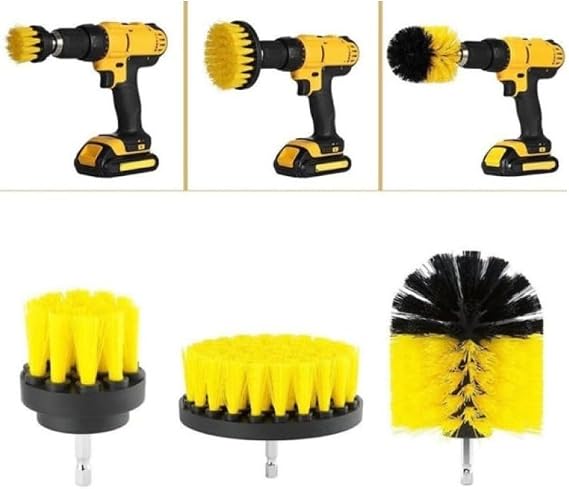 Mounted Lua Drill Bit Cleaning Brush Set, 3-Piece Multi-Purpose Cleaning Set For Tough Dirt