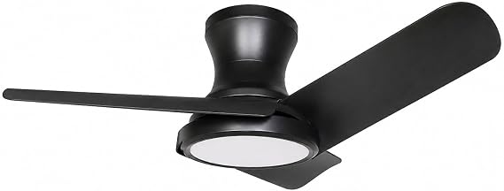 Tavan Vantilatörü LED Armatür 80cm 54W, APP ve Kumanda Kontrollü, 6 Kademeli Fan, 3 Işık Rengi 3000K-4000K-6500K, Tersine Dönüş Özellikli, Gece Modu, Sessiz Motor GVA54 (GVA54, Siyah Siyah) [Enerji Sınıfı A]