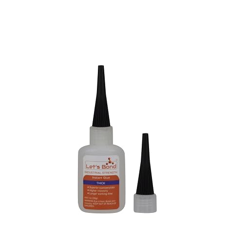 Let's Bond 1 oz Thick Professional Grade Instant Glue, Premium Cyanoacrylate, 700 CPS