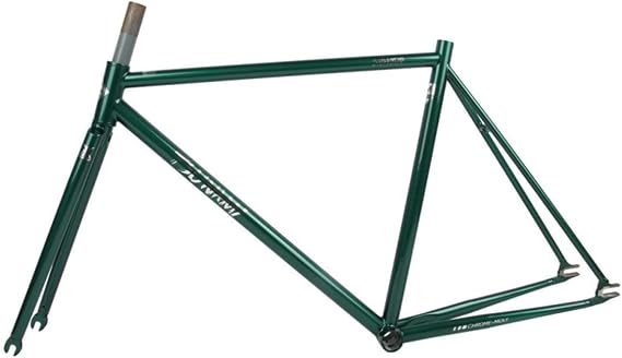 50 52 55CM Cr-Mo Steel Bike Frame 700C Fixed Gear Bike Frameset Track Bike C Brake Frame 100/120mm Quick Release BSA BB68mm(Green,52cm)