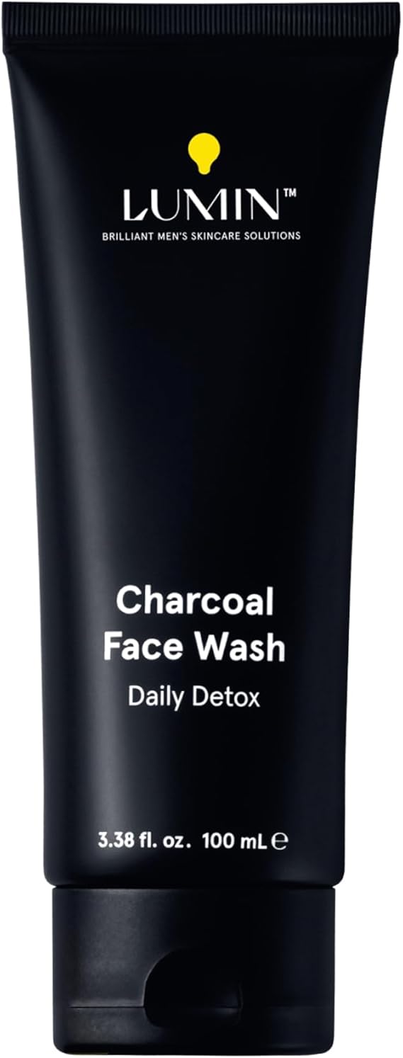 Lumin Charcoal Face Wash Daily Detox, Purifying Cleanser for Men with Charcoal, Rose Oil & Centella, 100ml