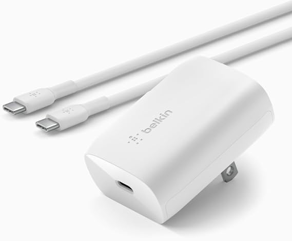 Belkin 30W Compact USB C Charger Block, USB C to C Cable Included