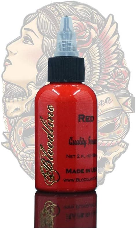 Bloodline Tattoo Ink, Vegan Professional Tattooing Inks, Flame Red, 1oz