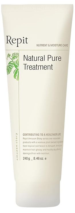 Repit Natural Pure Treatment, Hair Conditioner 8.46oz | Contains Sacha Inchi, Omega 3.6.9 for Restore Dry and Damaged Hair, Frizz Control, Smooth & Sleek Sulfate Free | RepitUSA
