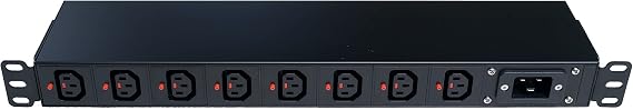 WTH-CS/PDU-C13-E Locking (US121055E) Heavy Duty Metal 1U Rack Mount PDU, Inlet C20 20A 120/240V Open end (Without Extension Cord), Outlet C13 Locking x8 Ports