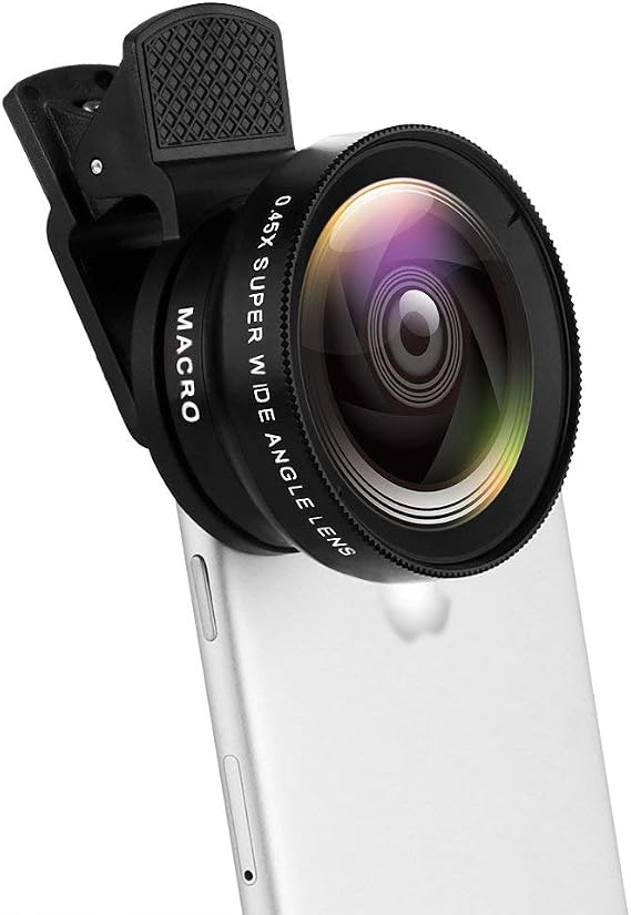 Macro Lens for iPhone, Universal Phone Camera Lens, Fish Eye Lenses iPhone, Phone Lens Attachments, Camera Lenses (Black)