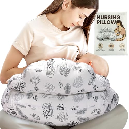 PILLANI Nursing Pillow for Breastfeeding, Breastfeeding Pillows for Mom Support & Baby Comfort, Removable Cotton Cover, wAdjustable Waist Strap, Newborn Essentials Must Haves, Baby Registry Search