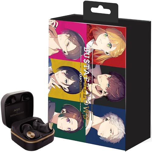 AVIOT TE-Q3-BSF BUSTAFELLOWS Collaboration Wireless Earbuds Officially Licensed Exclusive Edition, Special Japanese Voice, Noise Cancelling Wireless Earbuds, Bluetooth 5.3