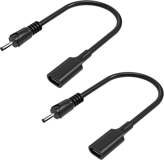 JLY 2 Set USB C to DC Adapter 30cm Cable, 3.5mm x 1.35mm Barrel Plug to USB-C Connector, 12V to Type C Power Adapter for Smart Home Devices, CCTV Cameras, Mini Projectors and Portable Speakers