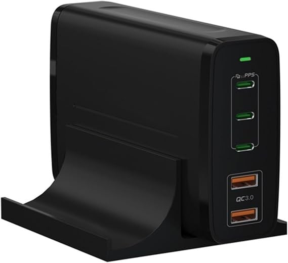 245W USB C Charger 5 Port PD Fast Charging Station 140W PD3.1/PPS/QC4+/QC3.0 Power Adapter Universal Compatibility 2pin and Cable