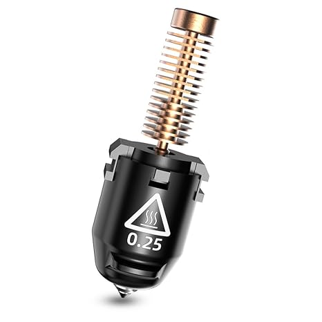 FLASHFORGE Adventurer 5M Nozzle Assembly, 32mm3/s High Flow, 35S Fast-Heat 200C, 3S Quick-Release 3D Printer Copper Steel Nozzle Parts for AD5M/ AD5M Pro (0.25mm)