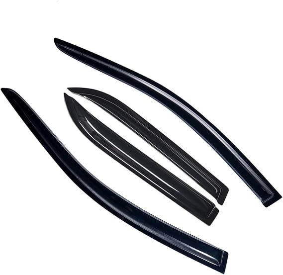 Lightronic Extra Durable Outside-Mount Auto Vent Window Visor, Fits 2011-2023 Chrysler 300, UV Protection Rain Guard, Original Wind Deflector, No-Drill Easy Install, Dark Smoke, 4-Pcs