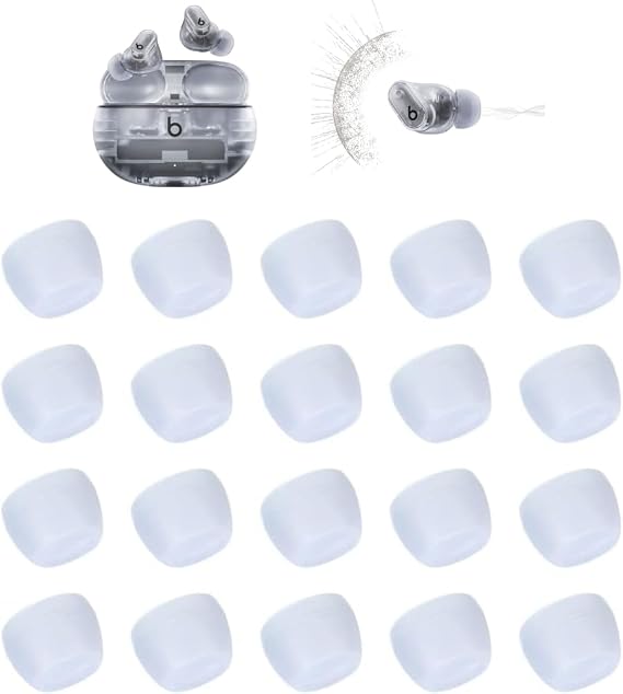 Zotech Replacement Earbud Tips for Beats Studio Buds +, 10 Pairs Extra Small Kids Sizes, Soft Silicone, Transparent