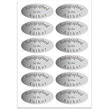 Silver Foil Autographed Label Stickers 1 x 2 Inch Oval Autographed by The Author Stickers Laminated Author Stickers-1008 Labels/Pack