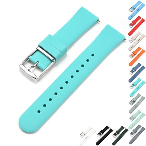 18mm 20mm 22mm Quick Release Silicone Watch Band, Rubber Band For Samsung Galaxy Watches, Replacement Straps with Silver Buckle For Smart Watches, Silicone Straps For Garmin Watches