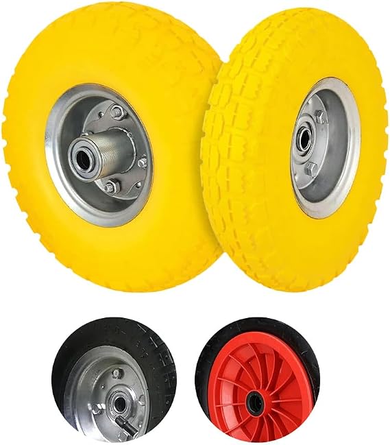10" & 14" Pneumatic Sack Truck Trolley Wheel Barrow TYRE Tyres Wheels Anti-Slip Grip Black Yellow RED | Emergency Replacement TYRE | Strong Durable Long Lasting (Yellow TYRE X 1)