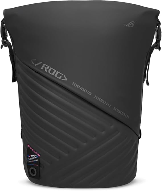 ASUS ROG Slash Backpack 4.0, Fit 18" Laptop, Adaptor, and Mouse, Side Zipper, Black