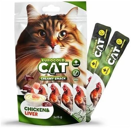 EuroGold Cat Sıvı Kedi Ödülü Tavuk - Ciğer 5x15 gr