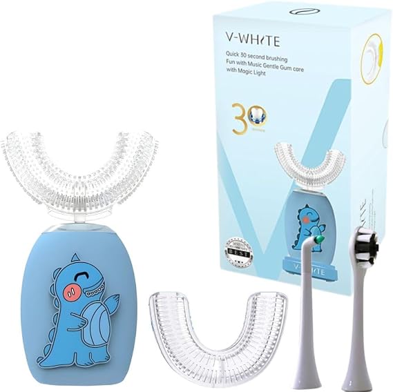 V-WHITE Ultrasonic U Shaped Auto Brush for Kids - Automatic Toothbrush