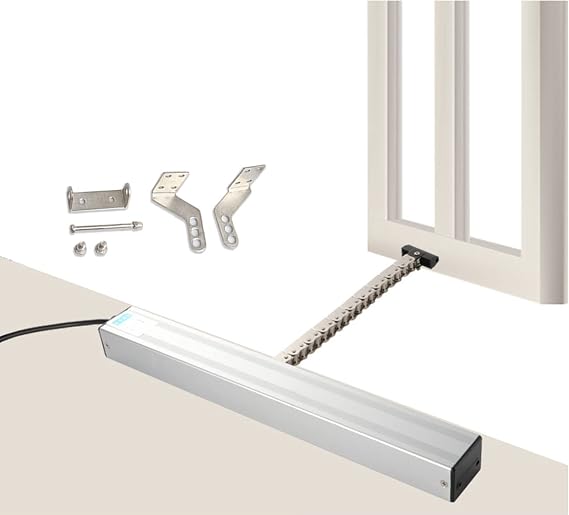 Automatic Window Opener Electric Chain Window Opener Actuator Motorized Window Vent Opener and Closers for Hanging Window, Skylight - 24V DC Stroke 300mm Motor Only
