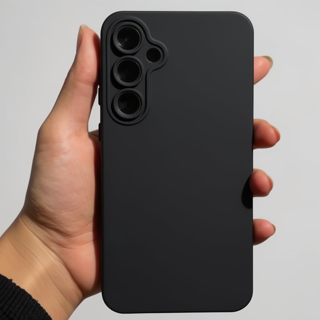 Coverzone Samsung Galaxy A35 İle Uyumlu Yüksek Kalite Özel Tasarım Kadife İç Yüzey Lansman Silikon Premium Telefon Kılıfı-SD02-Siyah