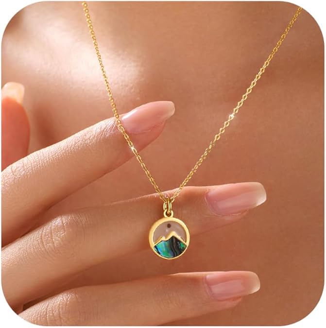 Mountain Mustard Seed Necklace 925 Sterling Silver Faith Christian Necklace for Women 14K Gold Plated Geometric Rhombus Necklace Religious Jewelry Baptism Confirmation Christian Graduation Gifts