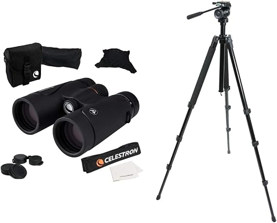 Celestron TrailSeeker 8x42 Binoculars + Celestron 82050 TrailSeeker Tripod (Black)