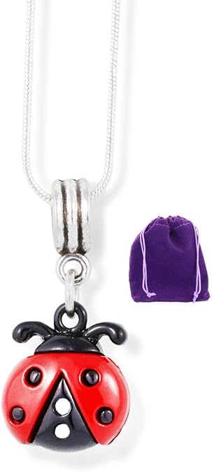 Dave The Bunny Ladybug Snake Chain Charm Necklace