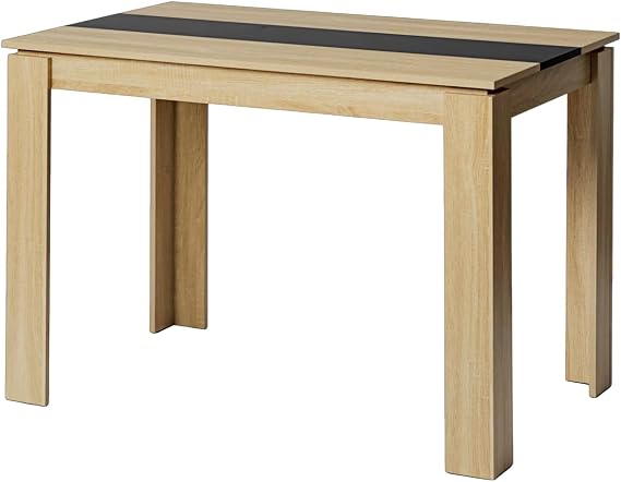 Dining Room Table Wooden Table for Kitchen Minimalist Design Dining Table for 4 110 x 70 x 75 cm Oak and Black