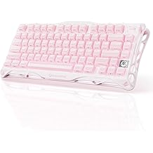 GravaStar Mercury K1 Mechanical Keyboard with Aluminium Frame 75% Wireless Gaming Keyboard Hot Swap Custom Keyboard with Button Gasket RGB Tri-Mode Keyboard PBT Keycaps 8000 mAh - Colour Gradient Pink