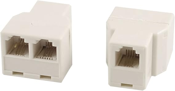 sourcing map RJ11 6P4C Splitter, 1-to-2 Female, 2-Pack, for Phone & Fax