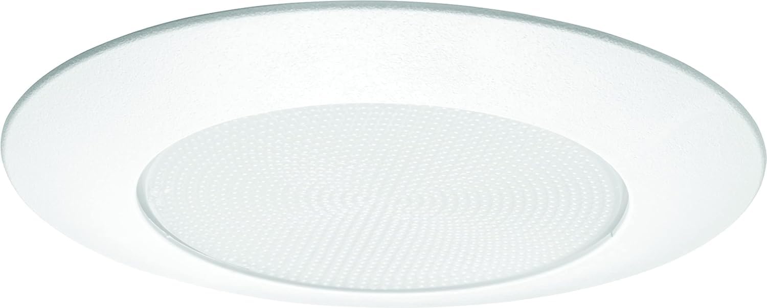 Juno V3040N PW VuLITE Stippled Opal Lens Shower with Reflector, 6 Inch, Plastic White
