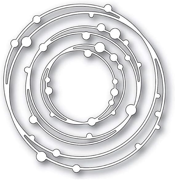 3D Spotty Line Circle Nesting Frame Metal Cutting Dies for Greeting Card Making and DIY Scrapbooking Album Decoration - Embossing Arts Craft Accessories for Scrapbooking and Card Making