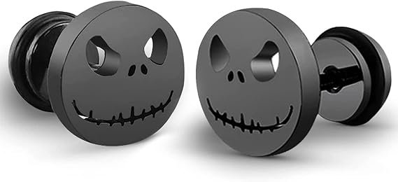 Stainless Steel Skull Stud Earrings - Anti-Allergy Punk Ear Studs for Men & Party Girls