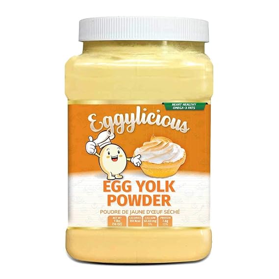 Eggylicious Egg Yolk Powder, Dried Natural Protein Powder, Made from Fresh Eggs, Pasteurized,Smoothies, Non-GMO, No Additives, Used for Baking,1lbs(16oz)