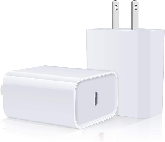 iPhone 17e 16e Charger Block Fast Charging, 2Pack 20W USB C Power Adapter | iPhone 16e Fast Charger, Type C Wall Charger for iPhone 17/17 Pro/17 Pro Max/16e/16/Pro/Max/15/14/13/12/11/Pro/Max/SE/XR/XS