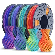 SUNLU Dual Color PLA Matte Filament 1.75mm, 3D Printer Filament Bundle Multicolor, 250g Spool, 4 Rolls, RedBlue+RedBlue+YellowCyan+GreenPurple