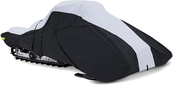 SBU Full Fitment Snowmobile Cover Compatible for the Ski Doo Bombardier MZX MX Z TNT 600 ACEmodel Years 2011-2012. 600 Denier Black and Gray, trailerable.
